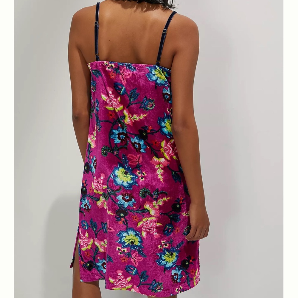 Anthropologie Shania Velvet Slip Floral Dress Sz Small New NWT - Picture 3 of 10